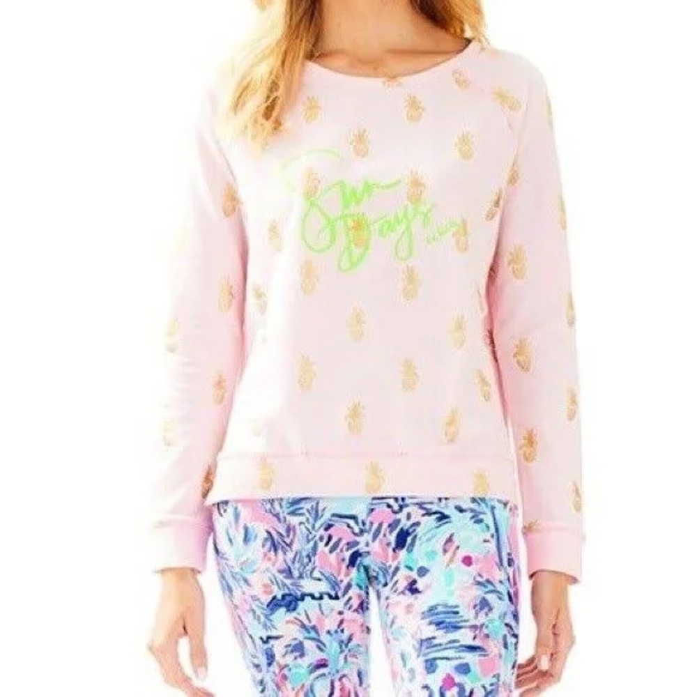 Lilly Pulitzer Braydon Pullover PB Lime Sun Days Graphic size medium NWT